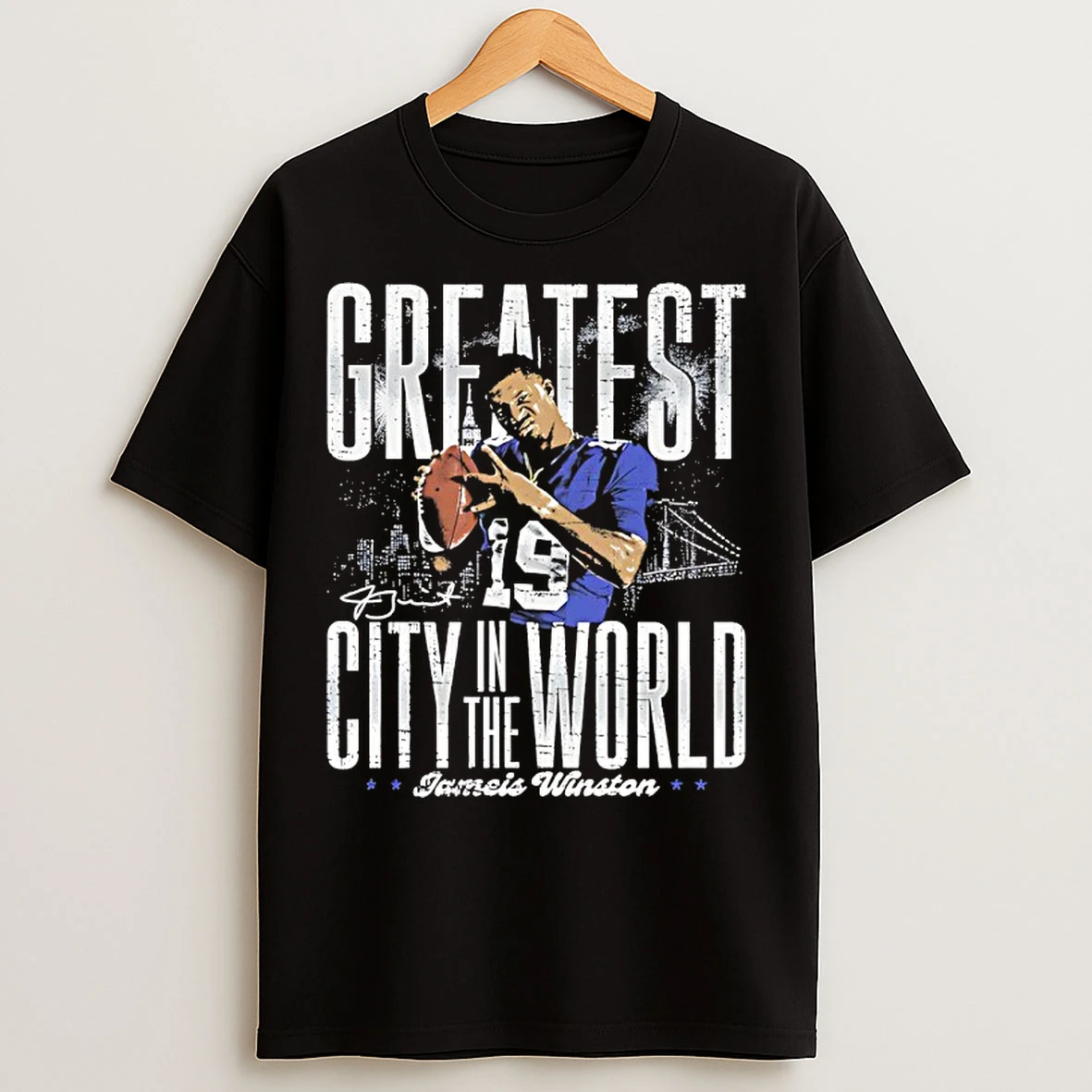 Classic Jameis Winston New York Giants Greatest City In The World Signature T Shirts