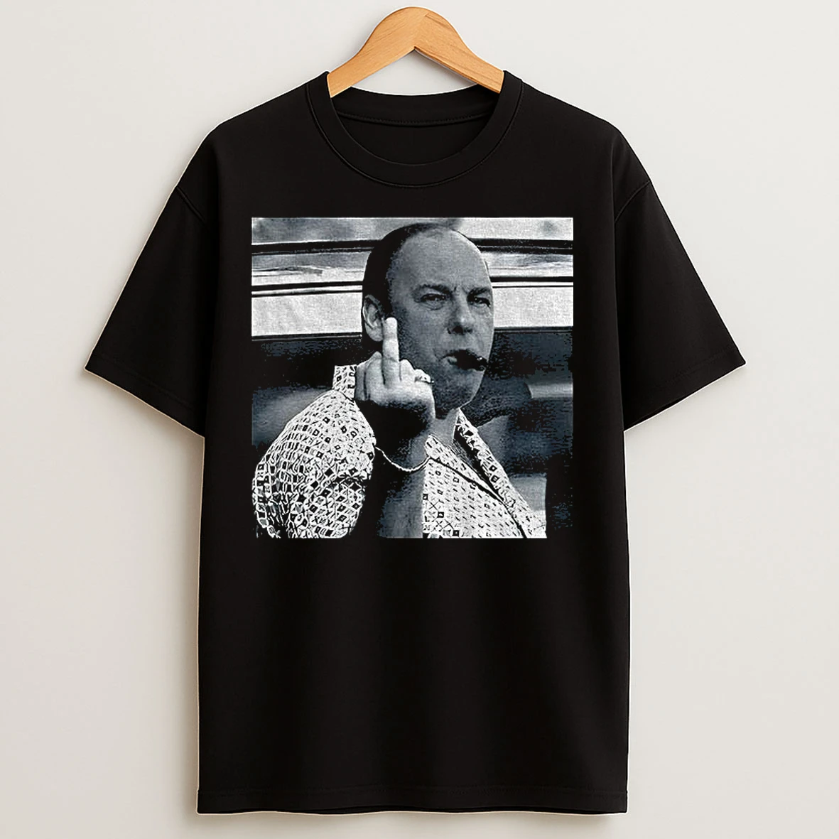Classic James Gandolfini Middle Finger The Sopranos Cast Mafia Tv Show Lover T Shirts