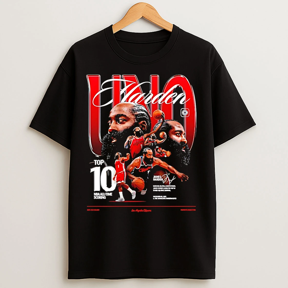 Classic James Harden Top 10 Nba All Time Scoring List Graphic T Shirts