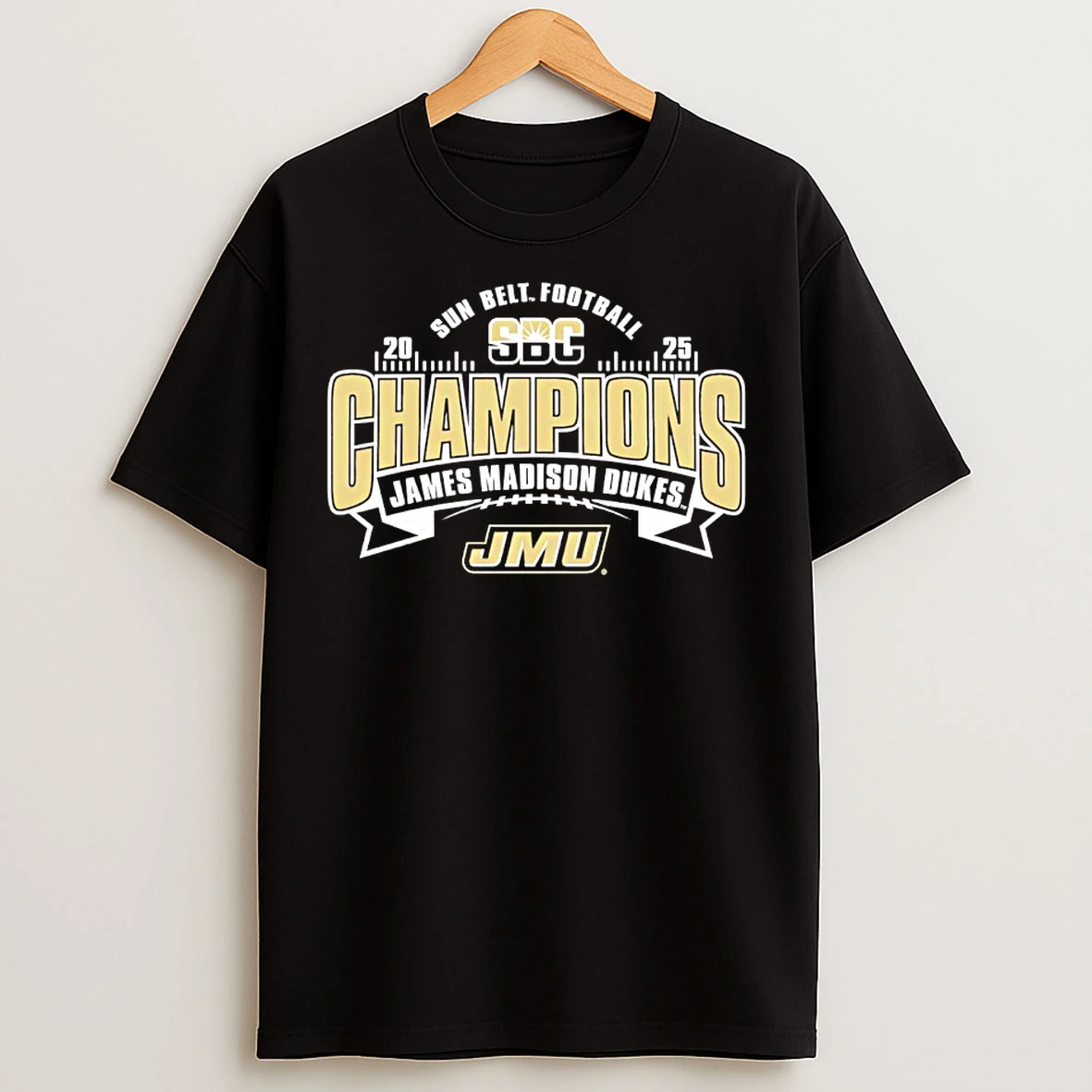 Classic James Madison Dukes 2025 Sun Belt Conference Champions Locker Room T Shirts