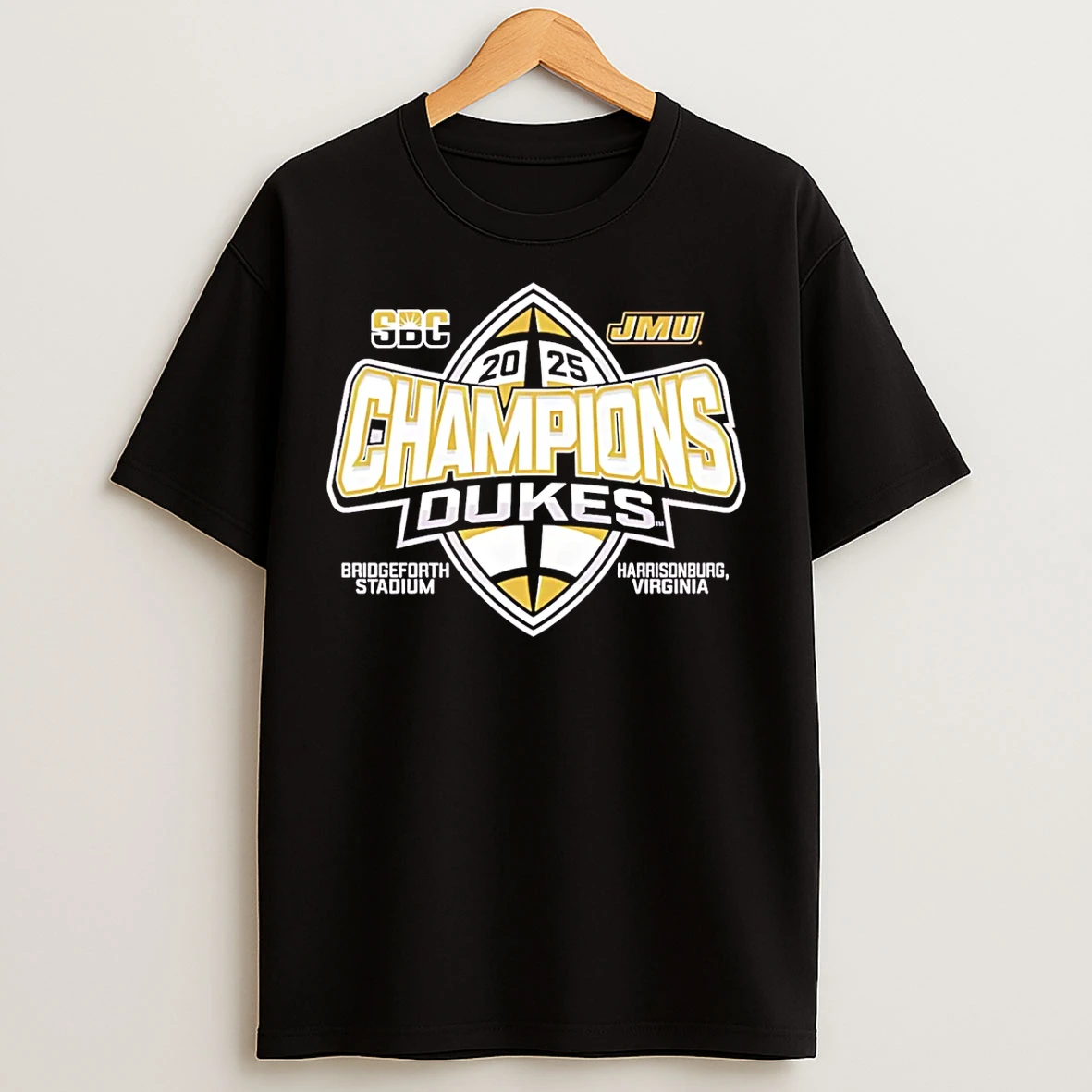 Classic James Madison Dukes Blue Sun Belt Football Champions 2025 T Shirts