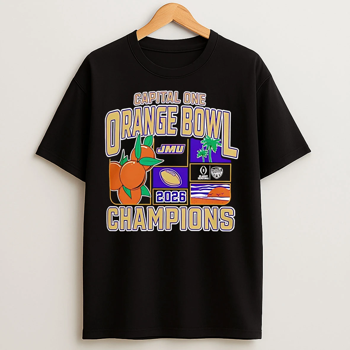 Classic James Madison Dukes Orange Bowl Champions 2026 Cfp Football T Shirts