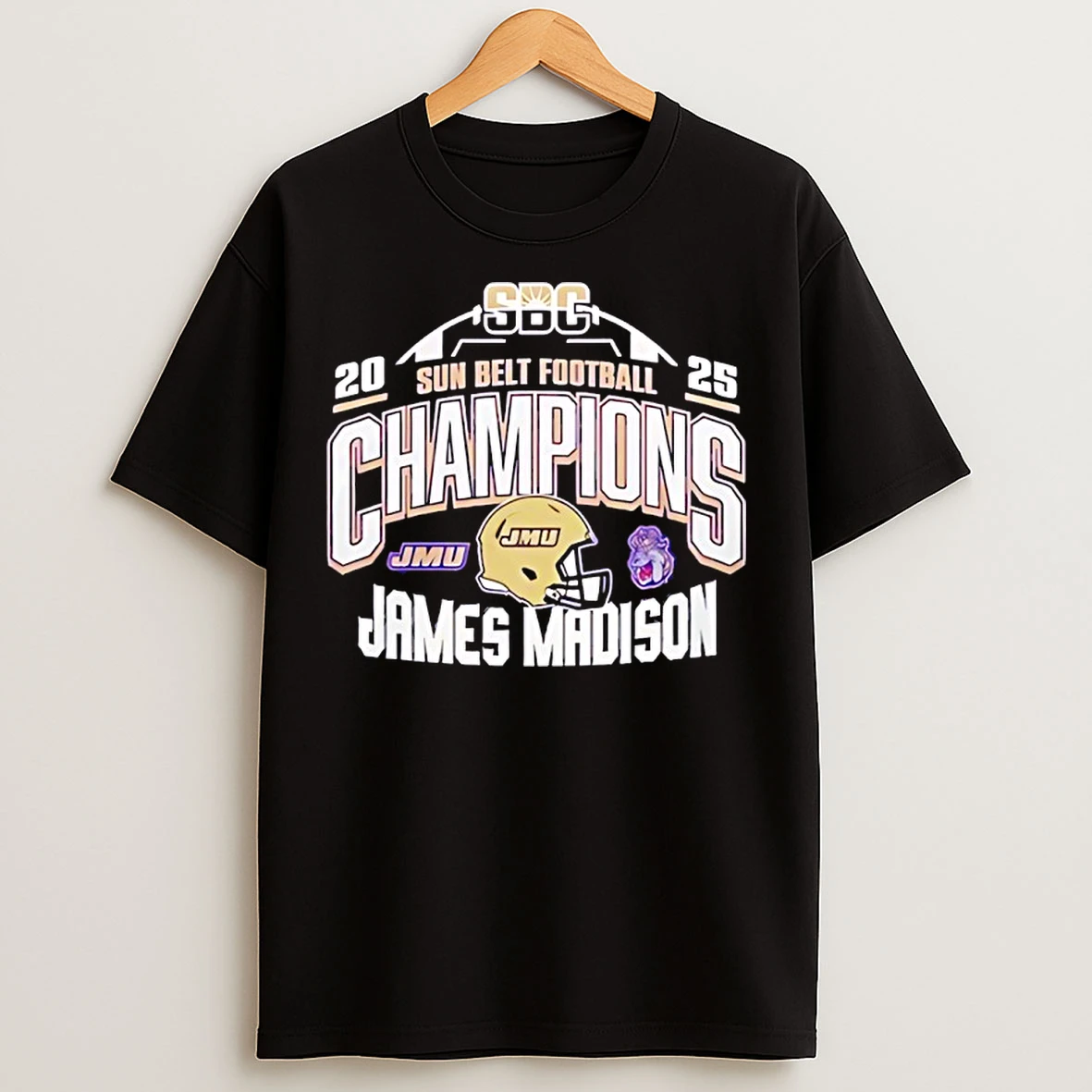 Classic James Madison Dukes Sun Belt Champions 2025 Football T Shirts