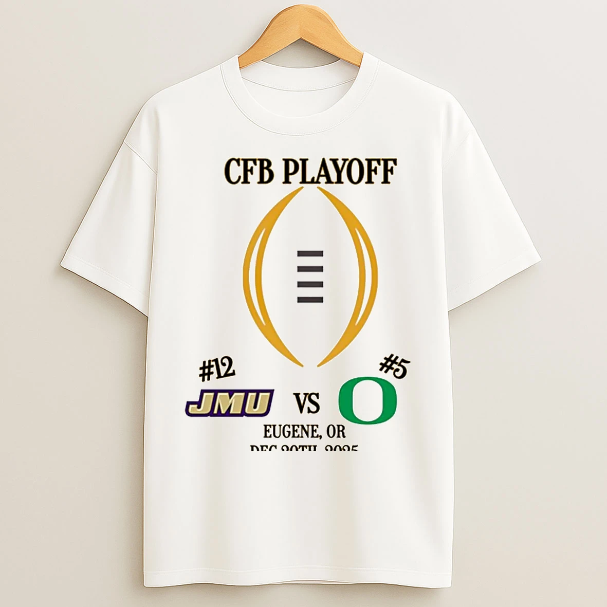 Classic James Madison Dukes Vs Oregon Ducks 2025 Cfp First Round T Shirts