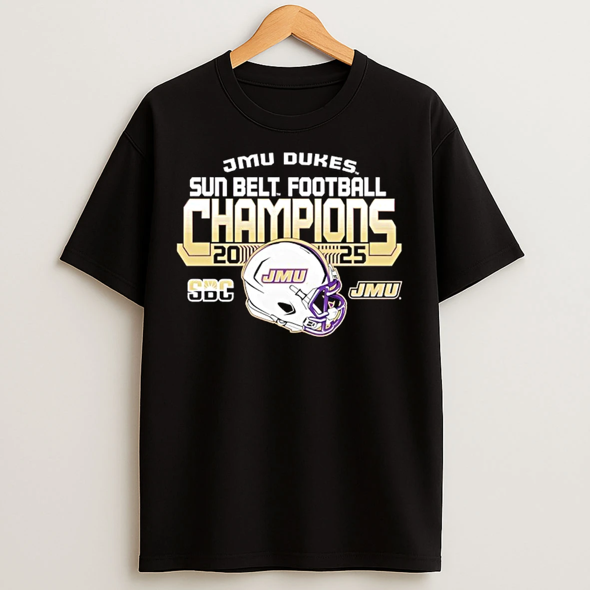 Classic James Madison University Dukes Football 2025 Sun Belt Champions T Shirts