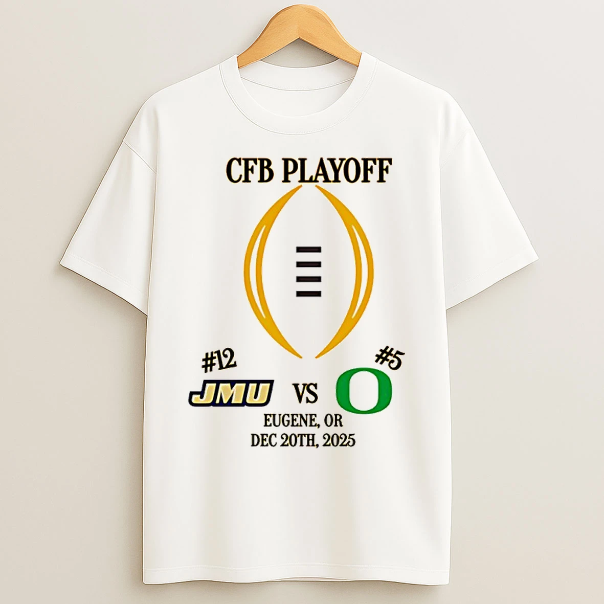 Classic James Madison Vs Oregon 2025 Cfp First Rd Playoff Game 4 T Shirts