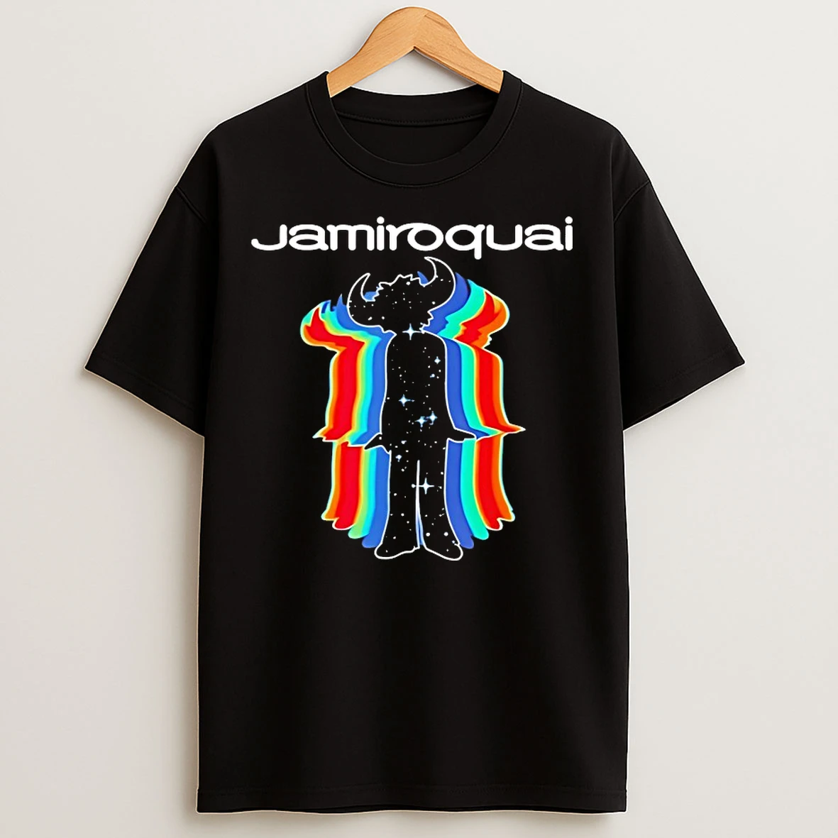 Classic Jamiroquai Rainbow Space Logo T Shirts