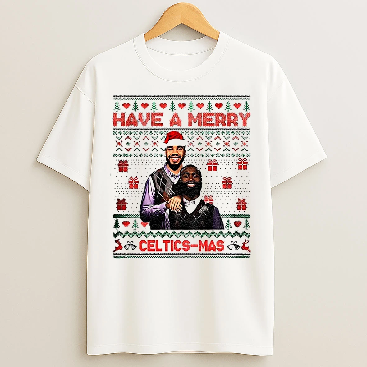 Classic Jayson Tatum And Jaylen Brown Boston Celtics Stepbrothers Have A Merry Celtics Mas Christmas T Shirts