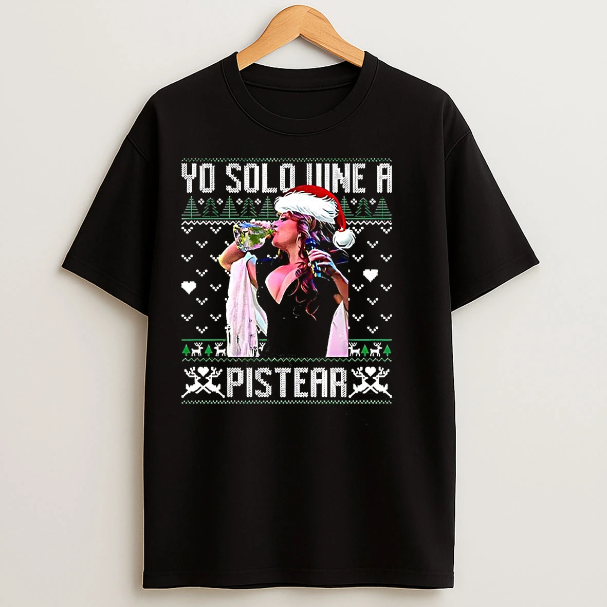 Classic Jenni Santa Hat Yo Solo Vine A Pistear Ugly Christmas T Shirts