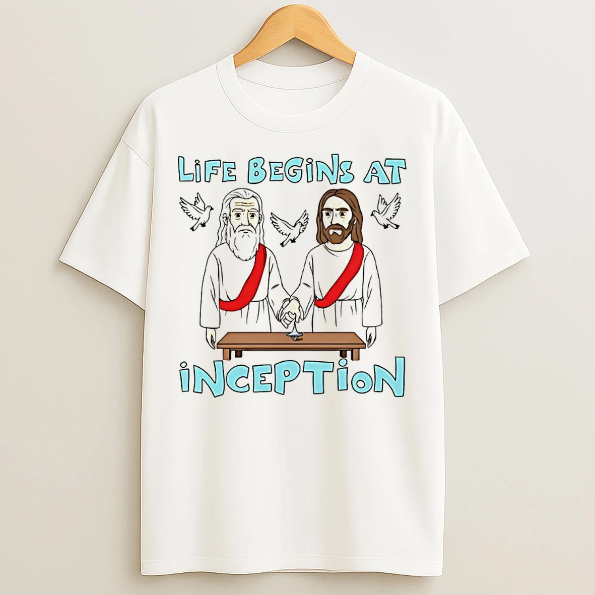 Classic Jesus Life Begins At Conception T Shirts
