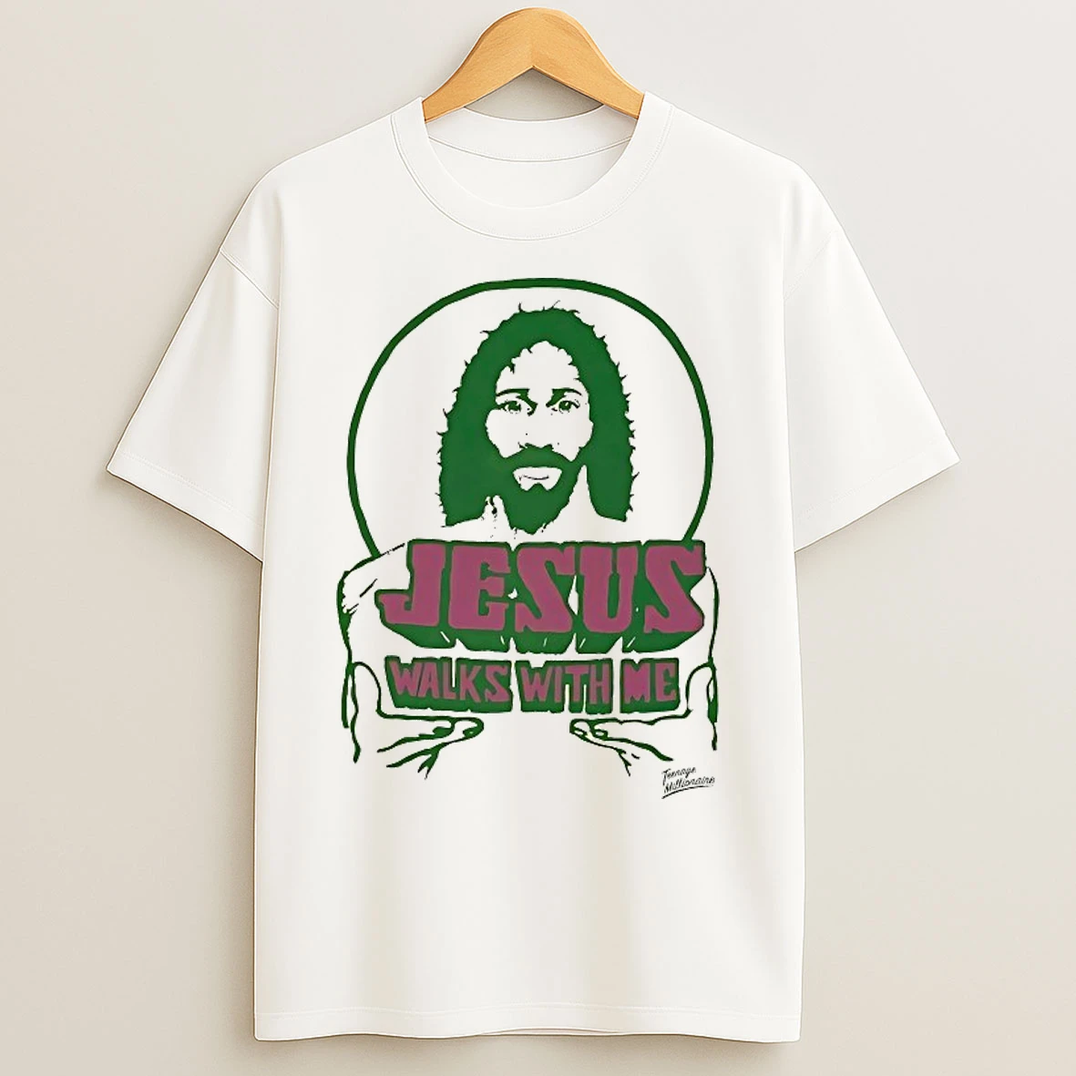 Classic Jesus Walks With Me T Shirts