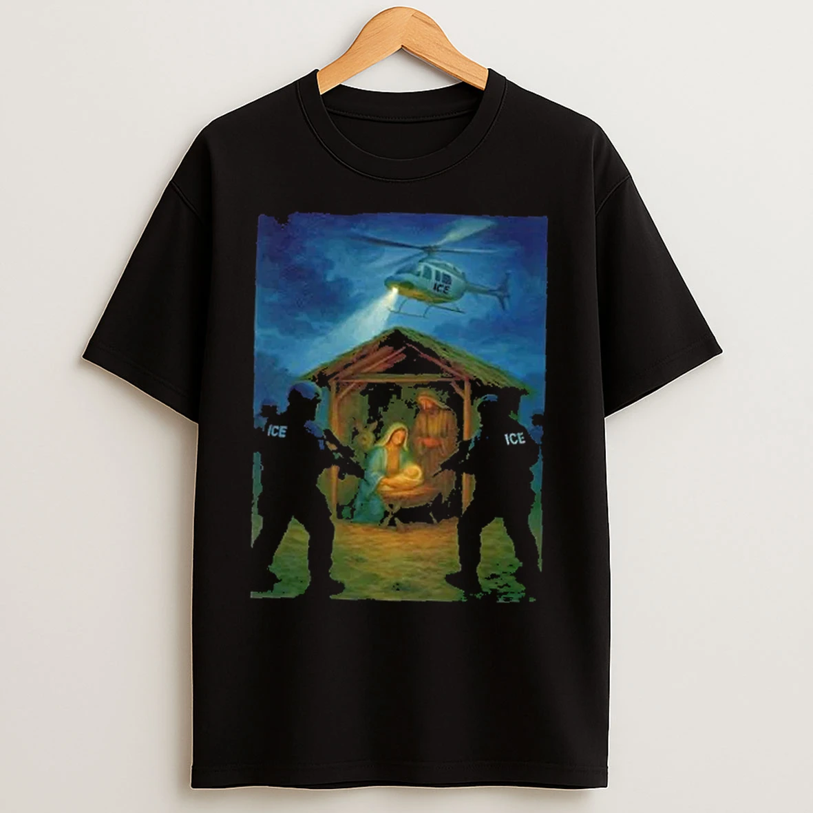 Classic Jesus Vs Ice Graphic T Shirts