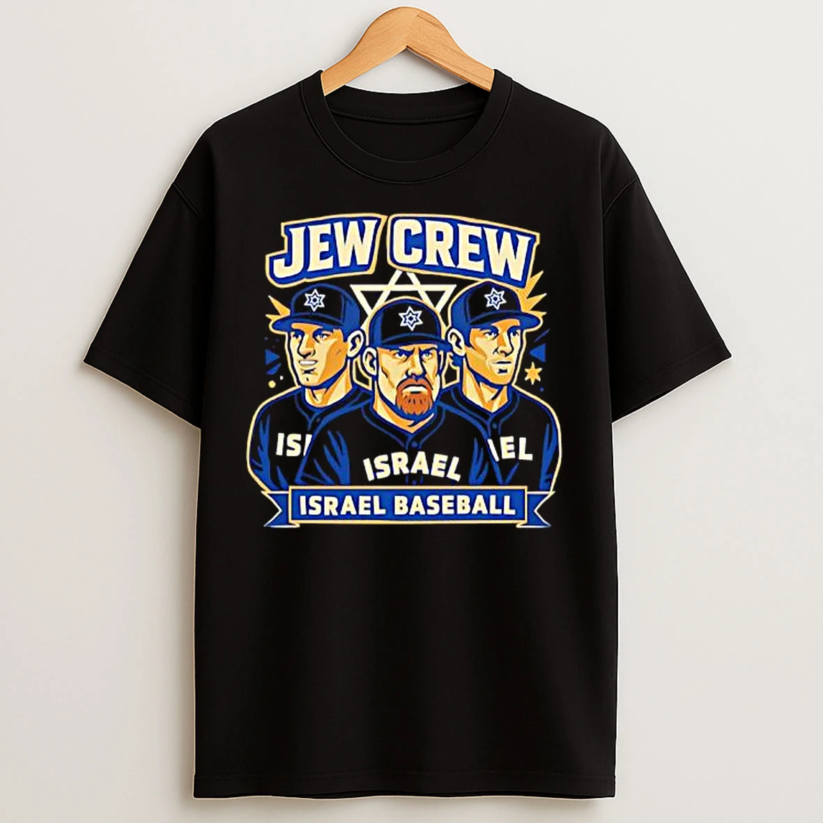 Classic Jew Crew Israel Baseball Team Graphic T Shirts