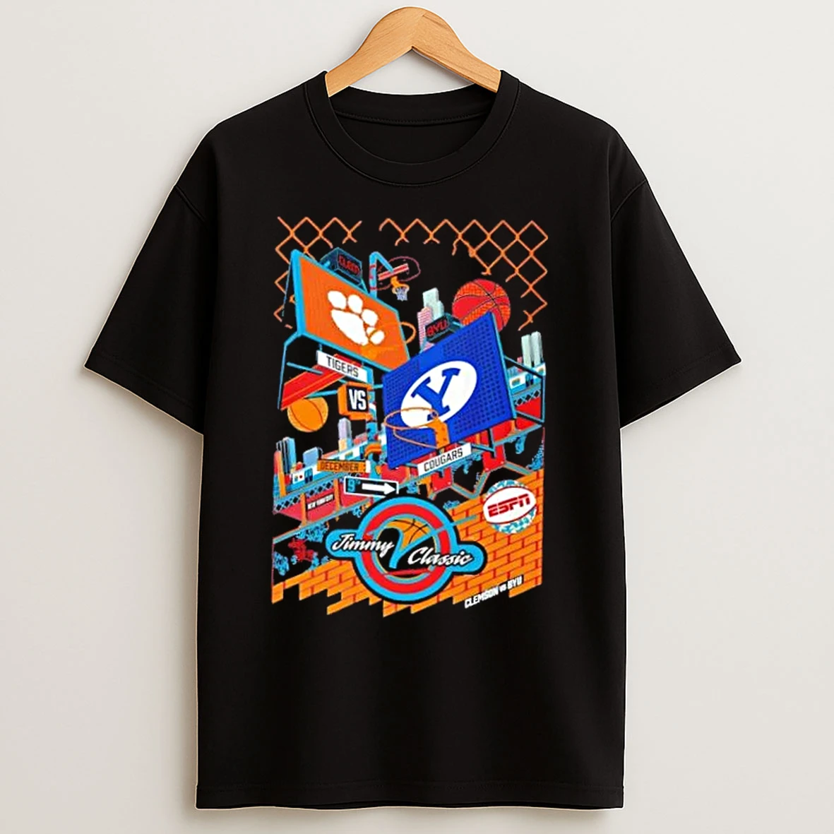 Classic Jimmy Classic Clemson Tigers Vs Byu Cougars Huskies 9th December T Shirts