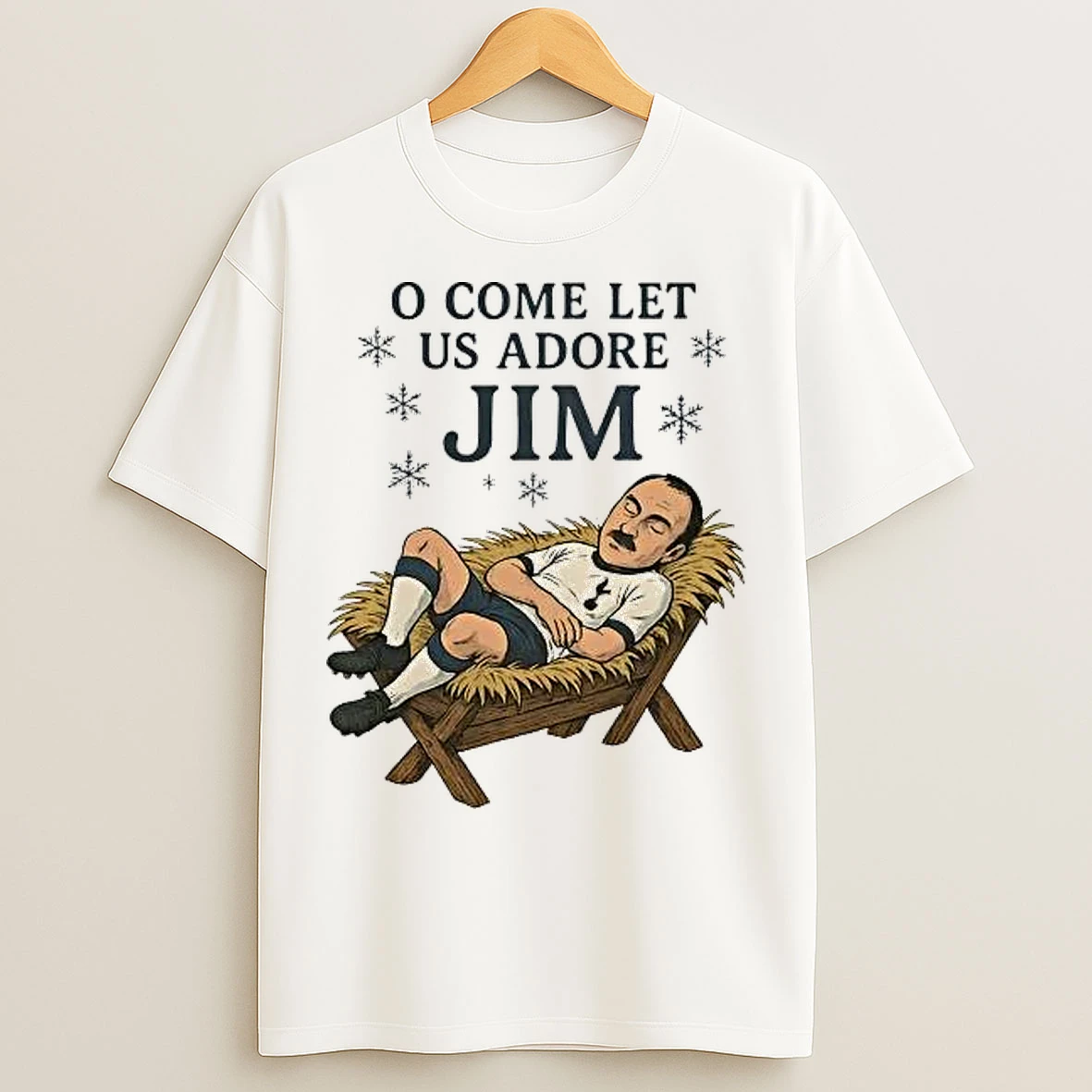 Classic Jimmy Greaves O Come Let Us Adore Jim Christmas T Shirts