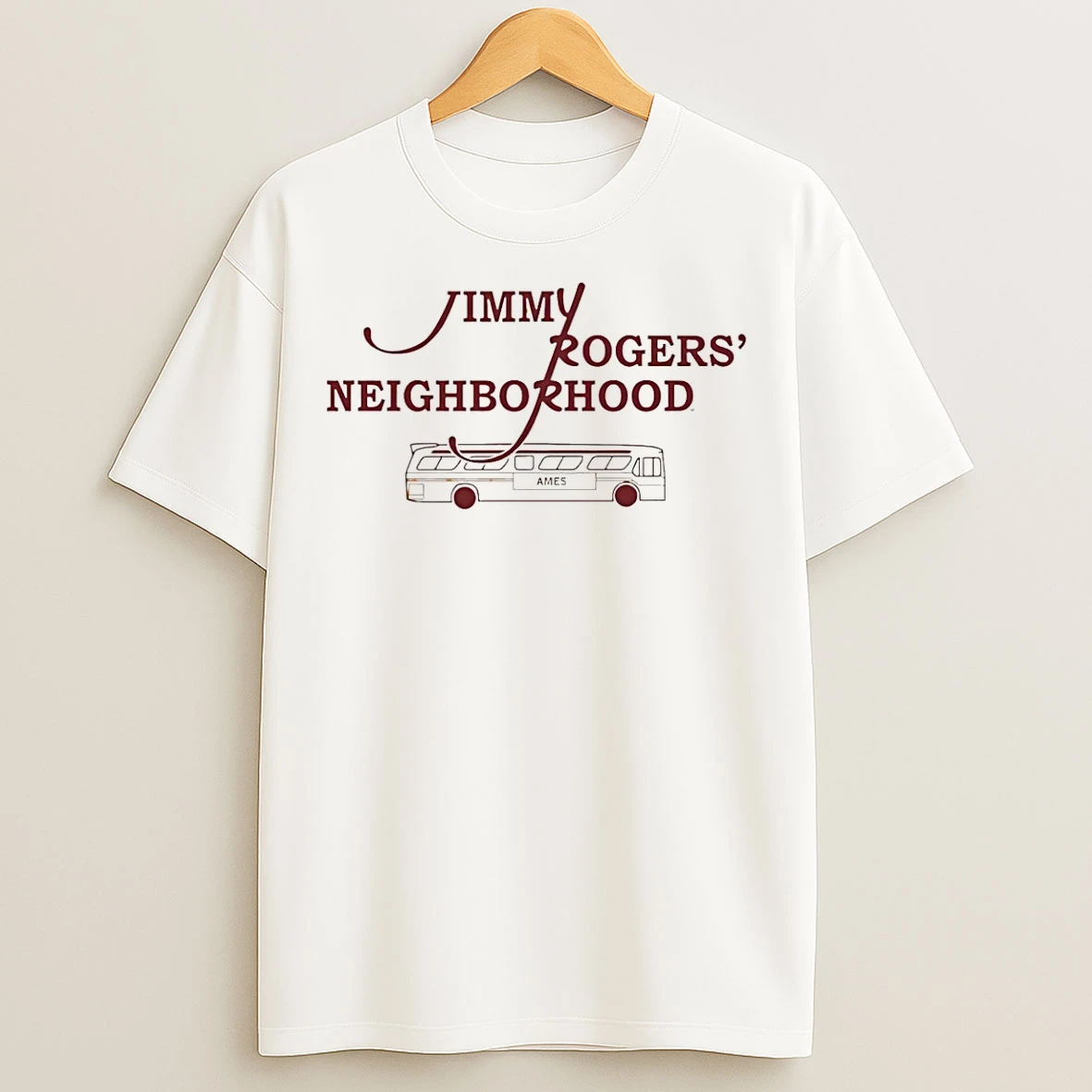 Classic Jimmy Rogers Neighborhood Ames Bus T Shirts