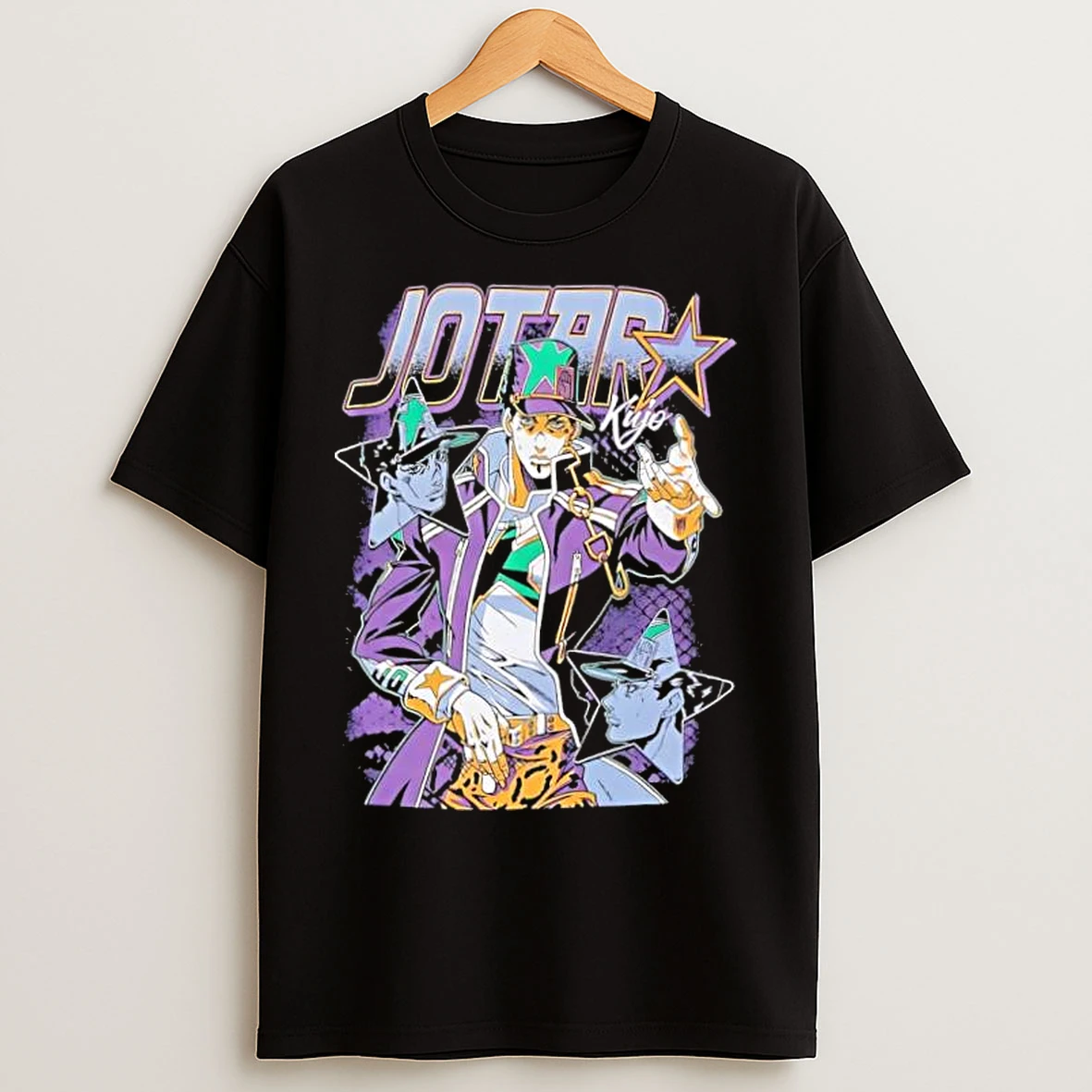 Classic Jojos Bizarre Adventure Jotaro Kujo Collage Stylish T Shirts