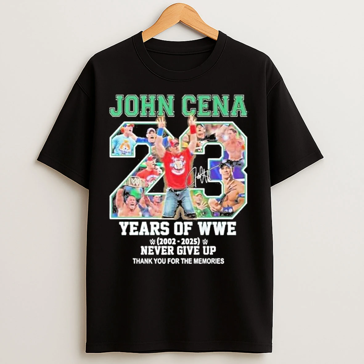 Classic John Cena 23 Years Of Wwe 2002 2025 Never Give Up T Shirts