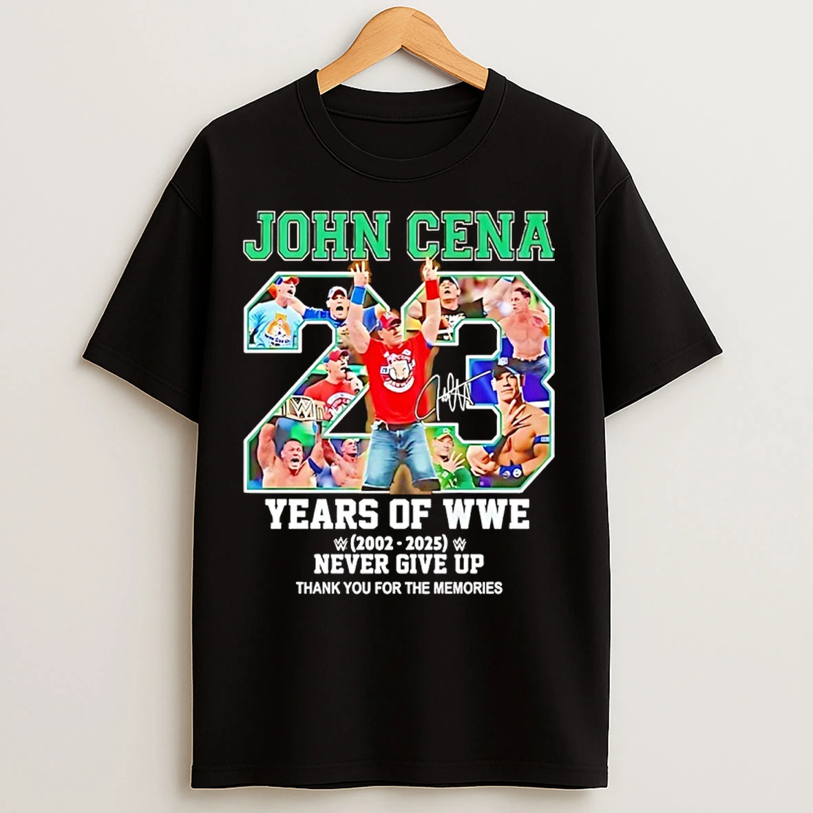 Classic John Cena 23 Years Of Wwe 2002 2025 Thank You Never Give Up T Shirts
