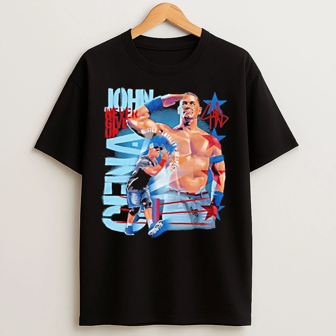Classic John Cena Never Give Up Salute Signature T Shirts