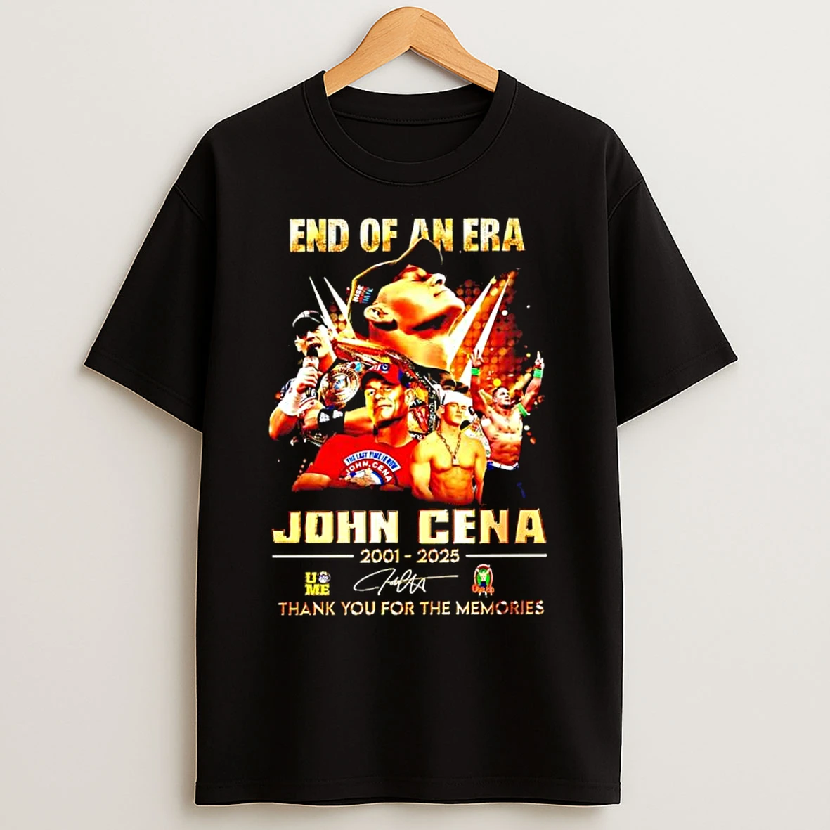 Classic John Cena End Of An Era Thank You 2001 2025 Signature T Shirts