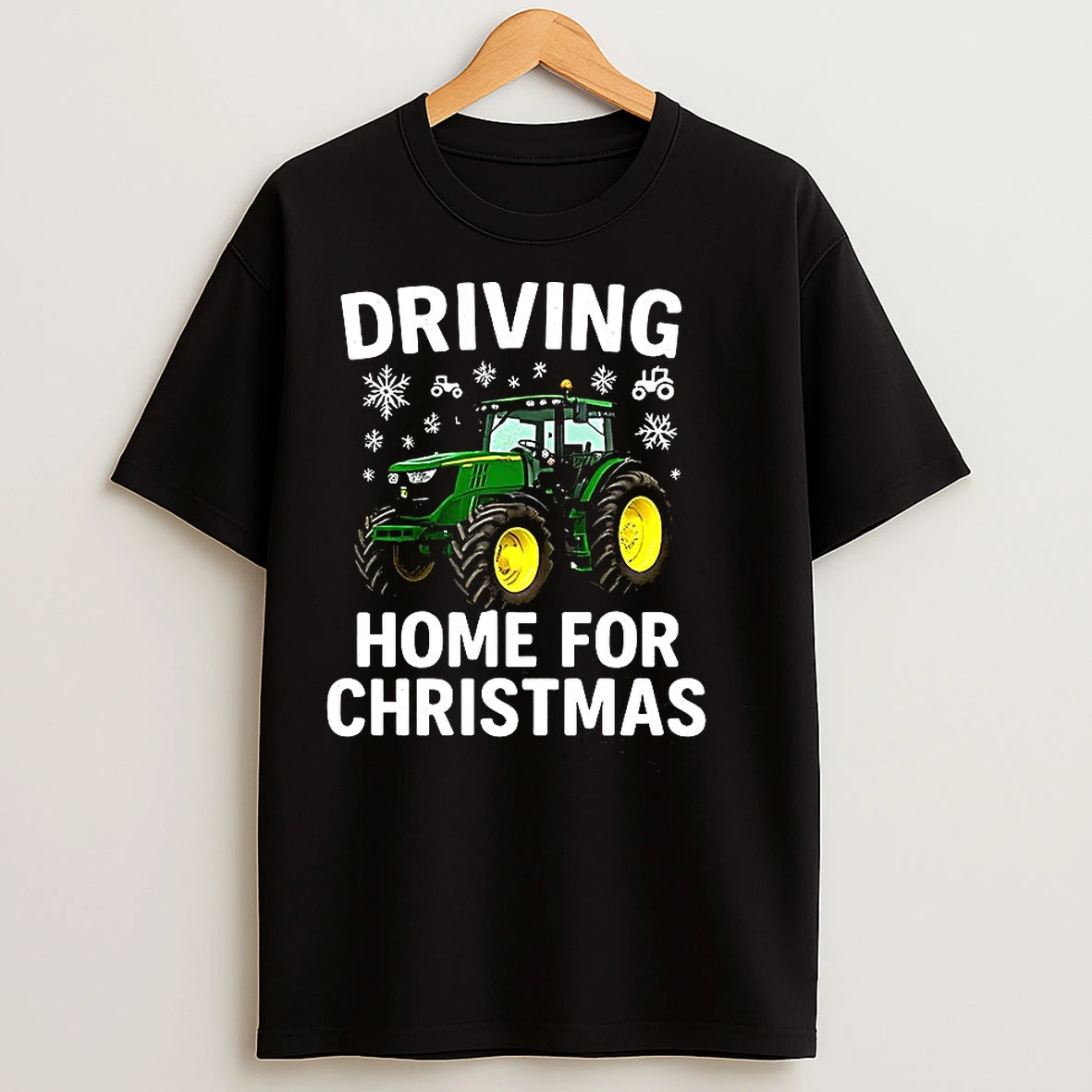 Classic John Deere Tractors Driving Home For Christmas T Shirts