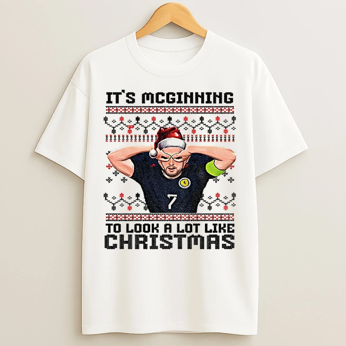 Classic John Mcginn Santa Hat Its Mcginning To Look A Lot Like Christmas T Shirts