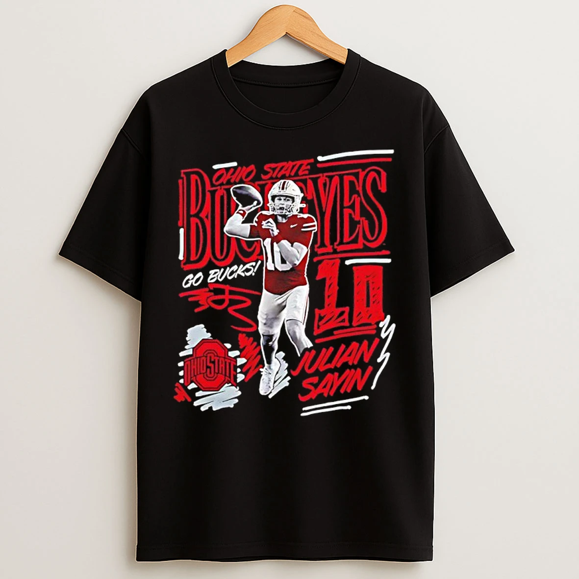 Classic Julian Sayin Ohio State Buckeyes Sharpie Caricature T Shirts