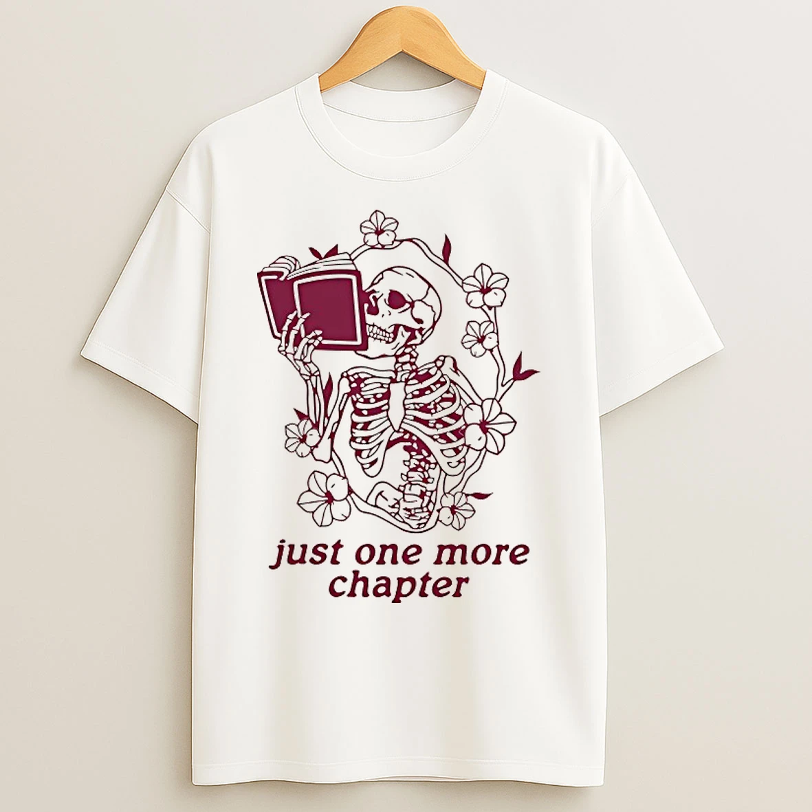 Classic Just One More Chapter Skeleton T Shirts