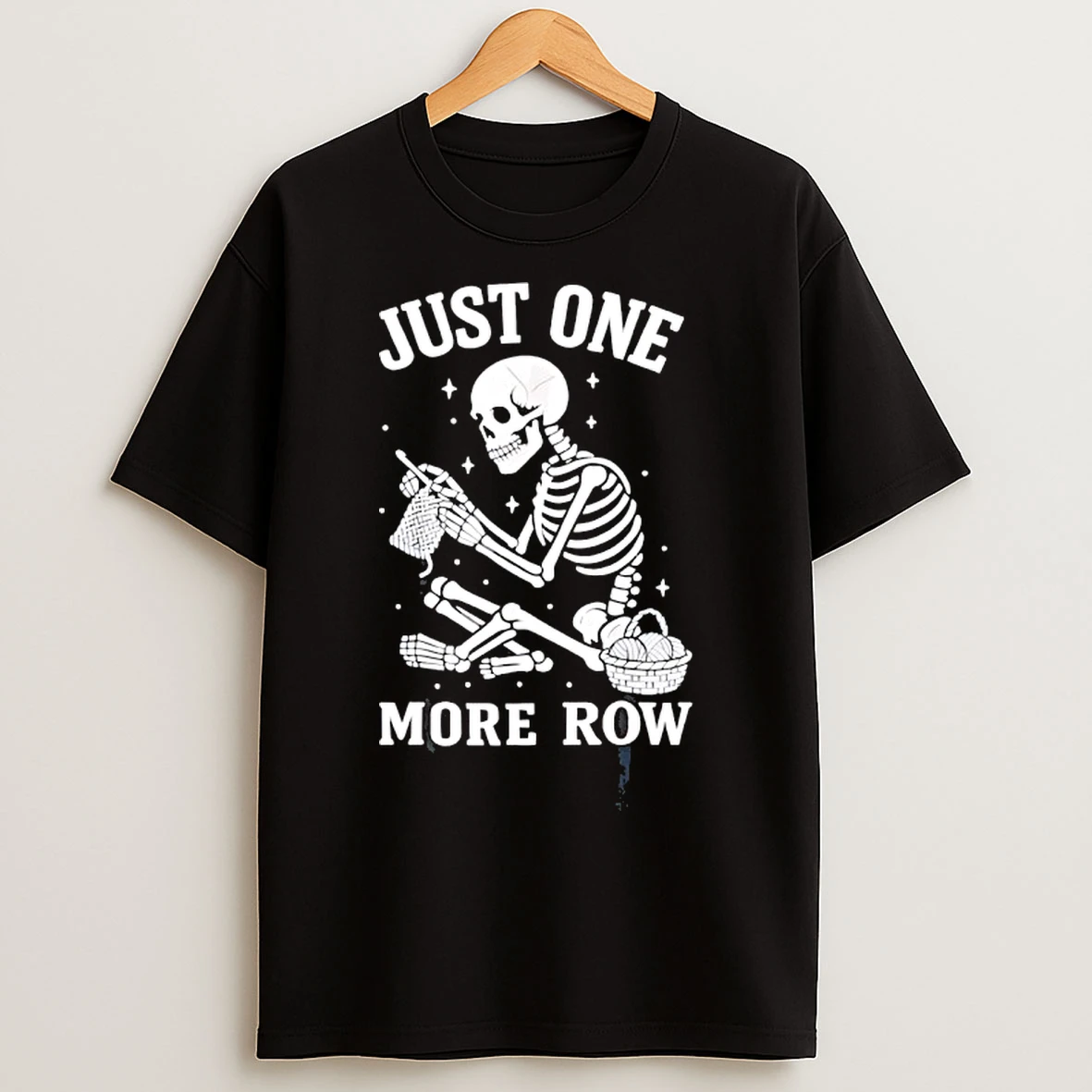 Classic Just One More Row Crochet Skeleton Crocheting Knitting Lover T Shirts
