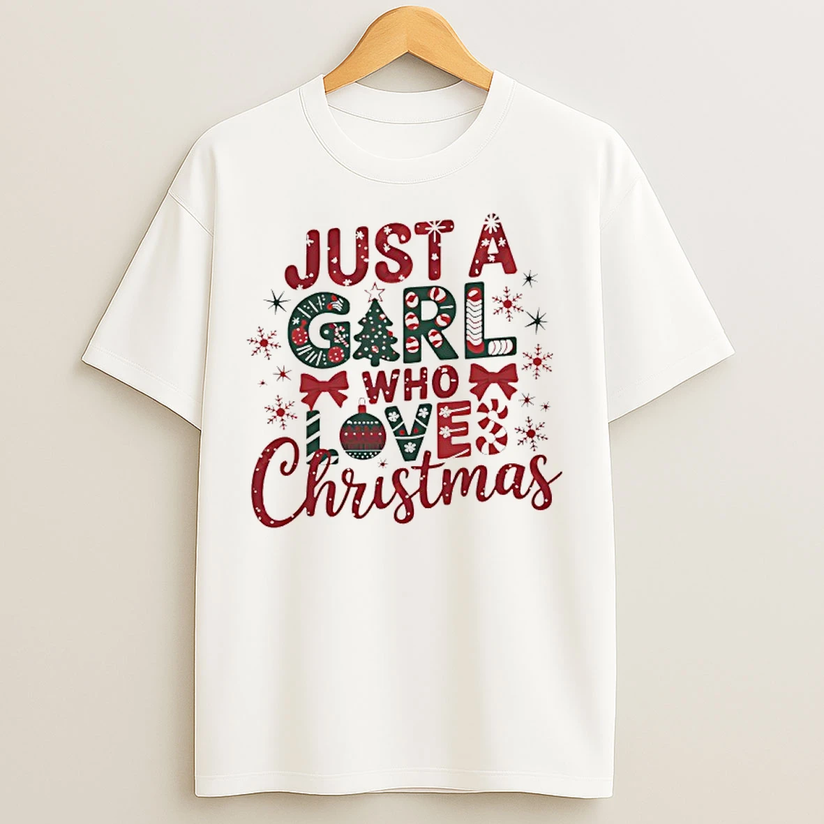 Classic Just A Girl Who Love Christmas T Shirts