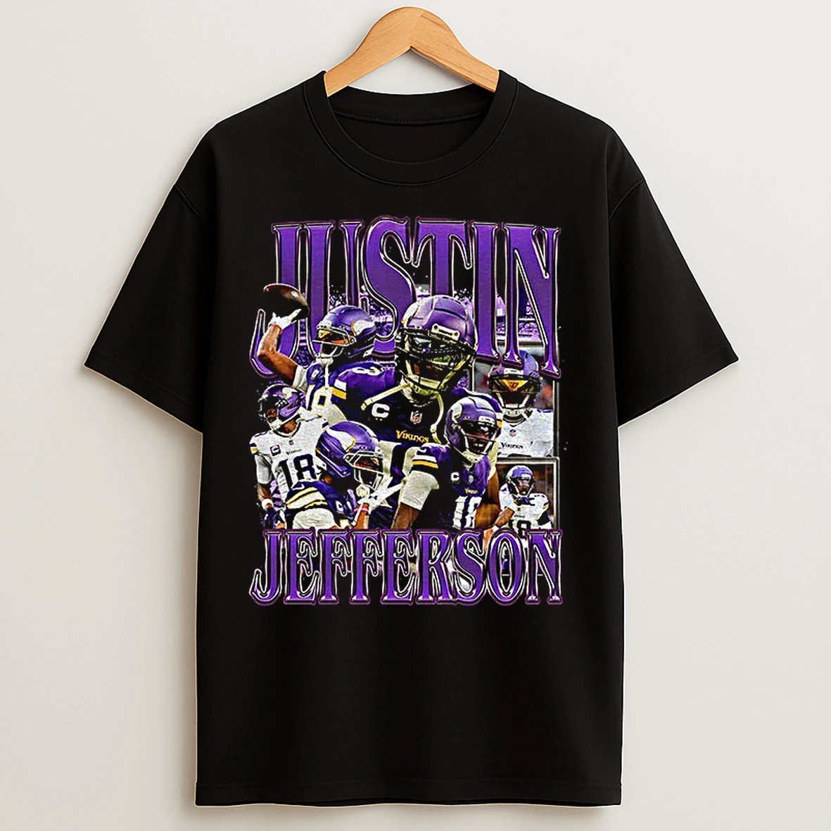 Classic Justin Jefferson 18 Minnesota Vikings Nfl Football Graphic T Shirts