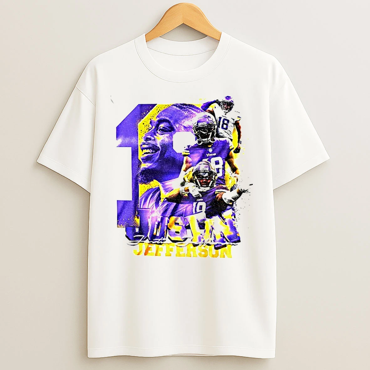 Classic Justin Jefferson Minnesota Vikings Football 2025 Graphic Vintage T Shirts