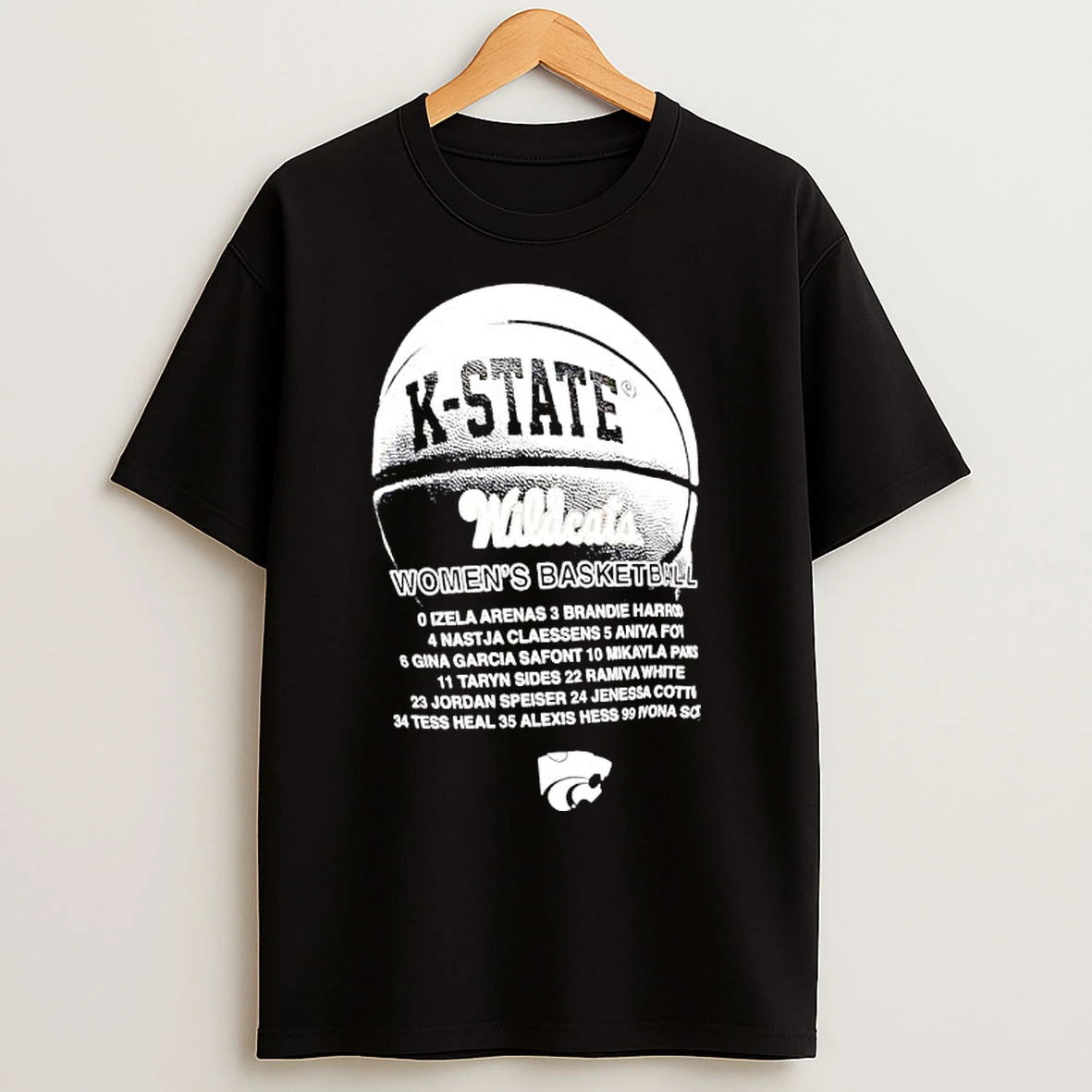 Classic K State Wildcats Womens Basketball Players Listed Name T Shirts