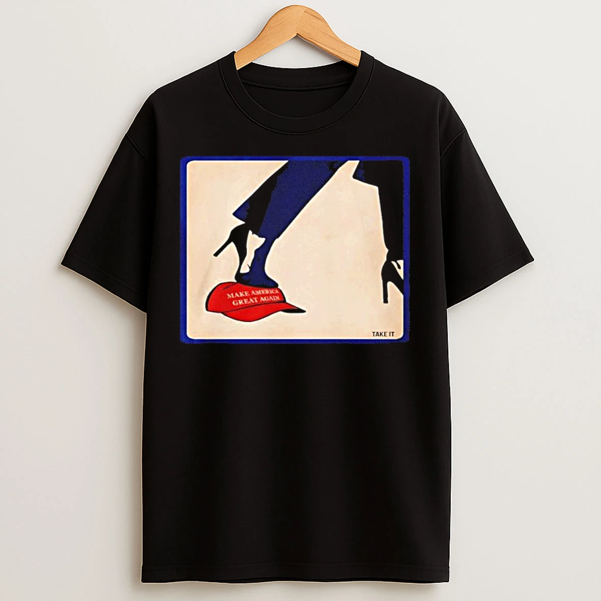 Classic Kamala 2024 Anti Maga High Heels Step On Red Hat T Shirts
