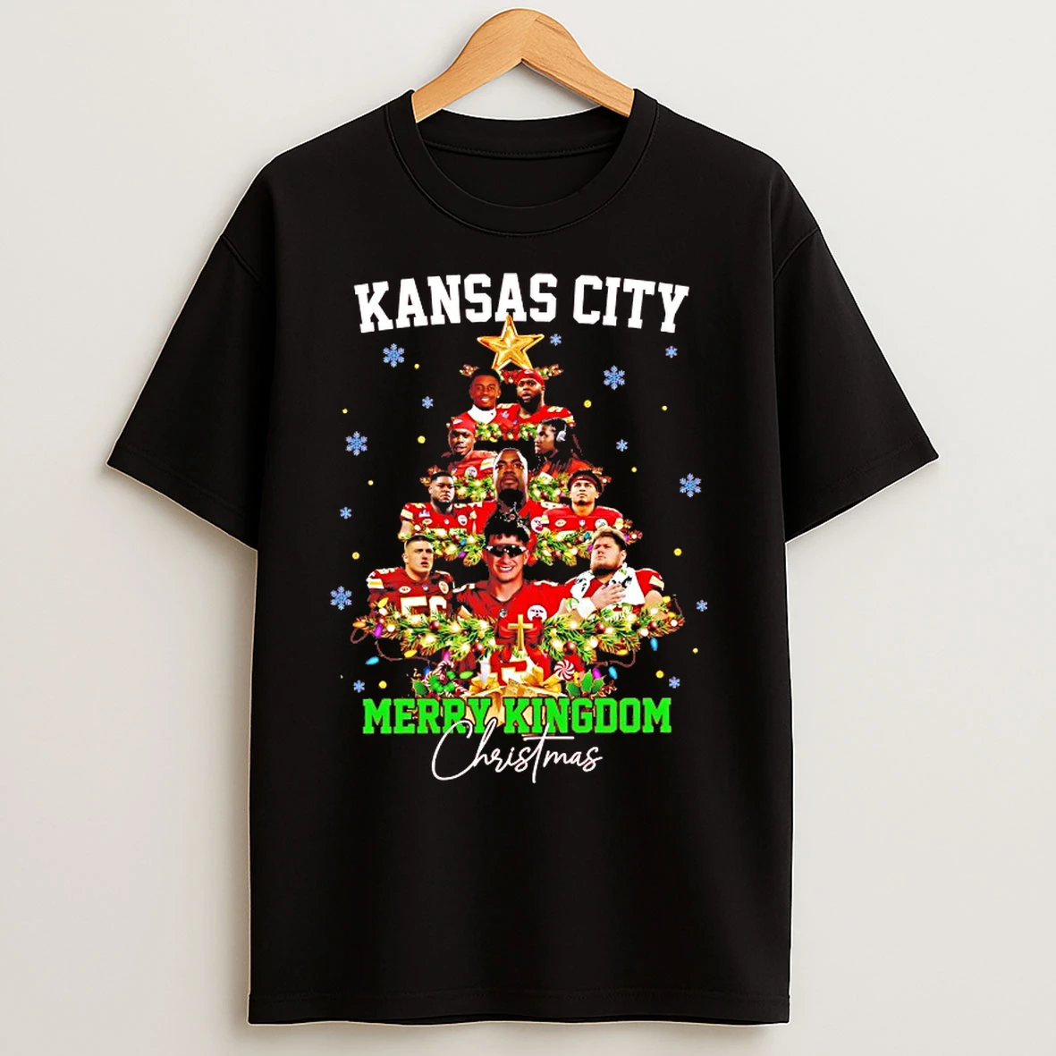 Classic Kansas City Chiefs Merry Kingdom Christmas Tree T Shirts