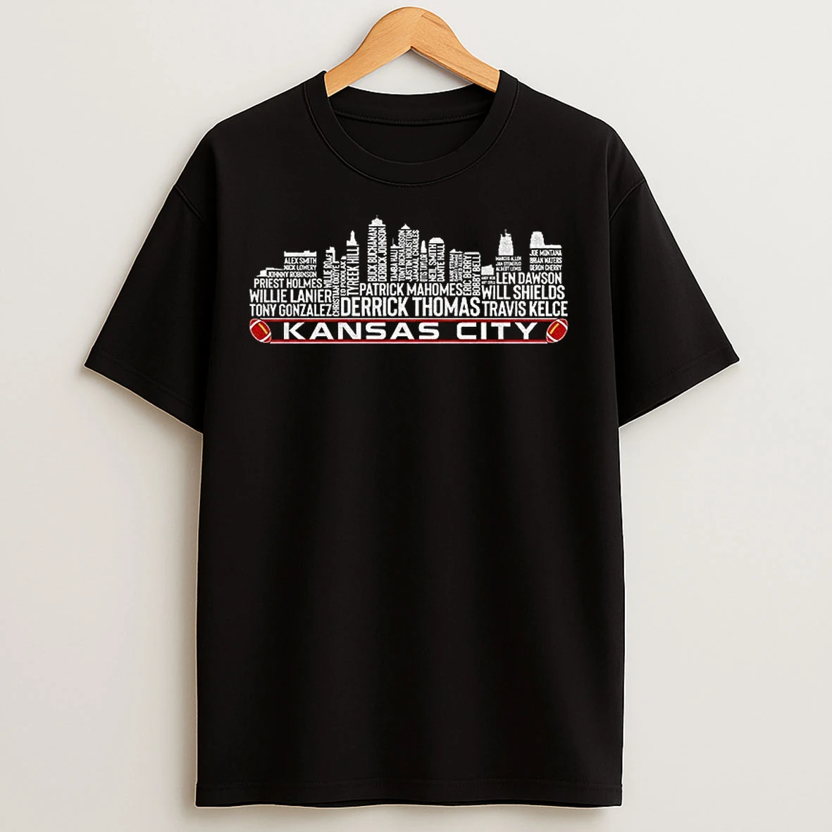 Classic Kansas City Chiefs Nfl Football City Skyline Greatest Of All Time Team Legends Derrick Thomas T Shirts