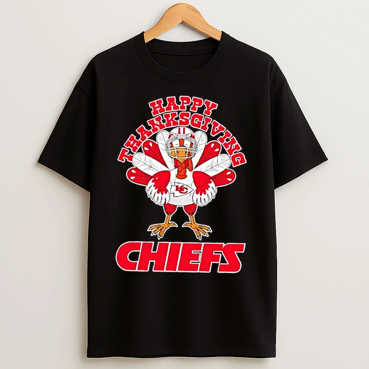 Classic Kansas City Chiefs X Turkey Happy Thanksgiving Graphic T Shirts