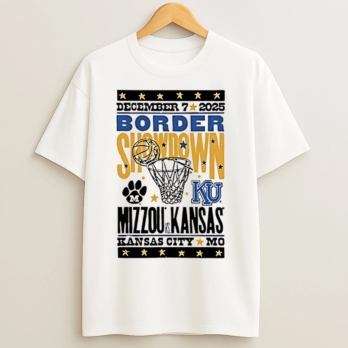 Classic Kansas Jayhawks Basketball 2025 Border Showdown T Shirts