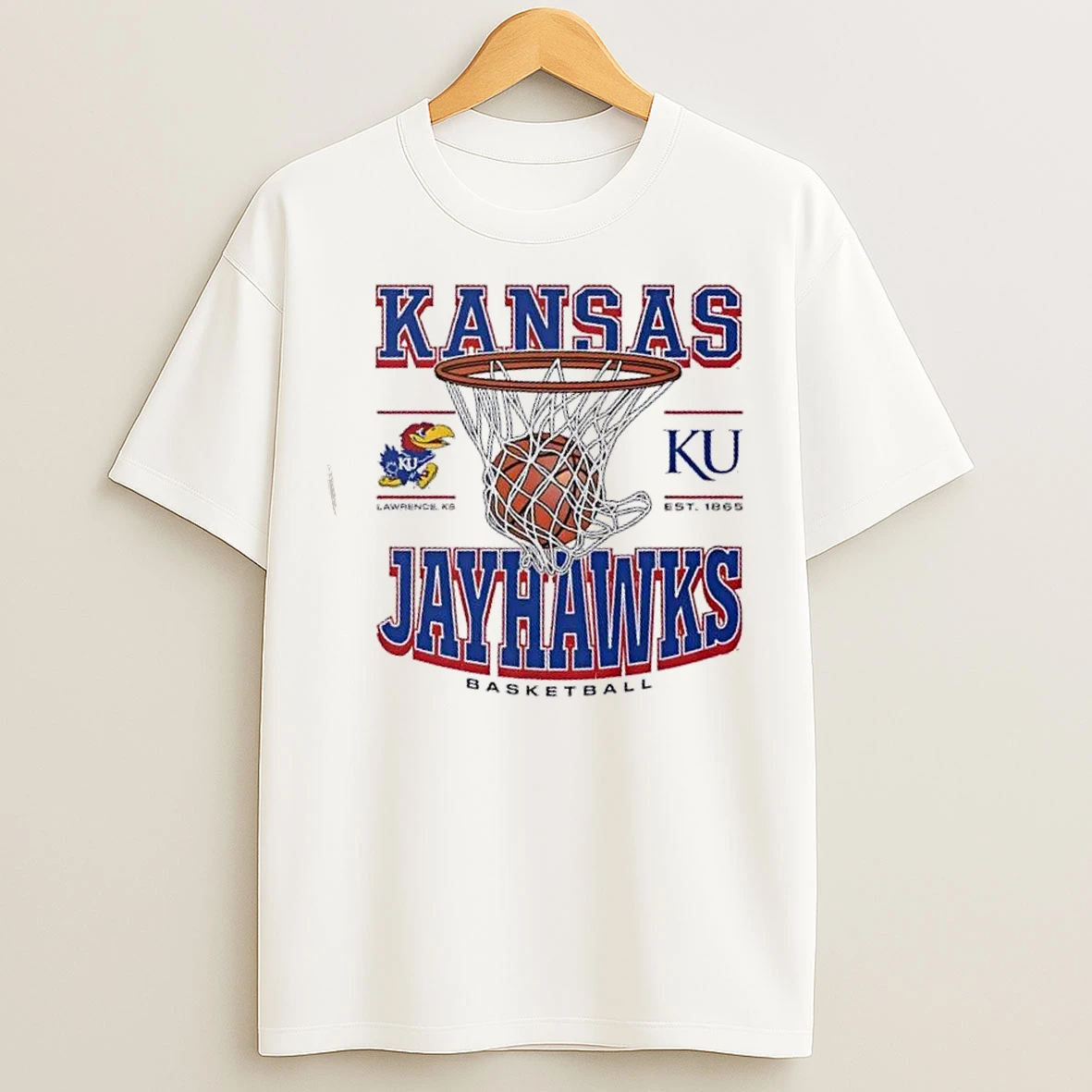 Classic Kansas Jayhawks Basketball Game Time Lawrence Ks Est 1865 T Shirts