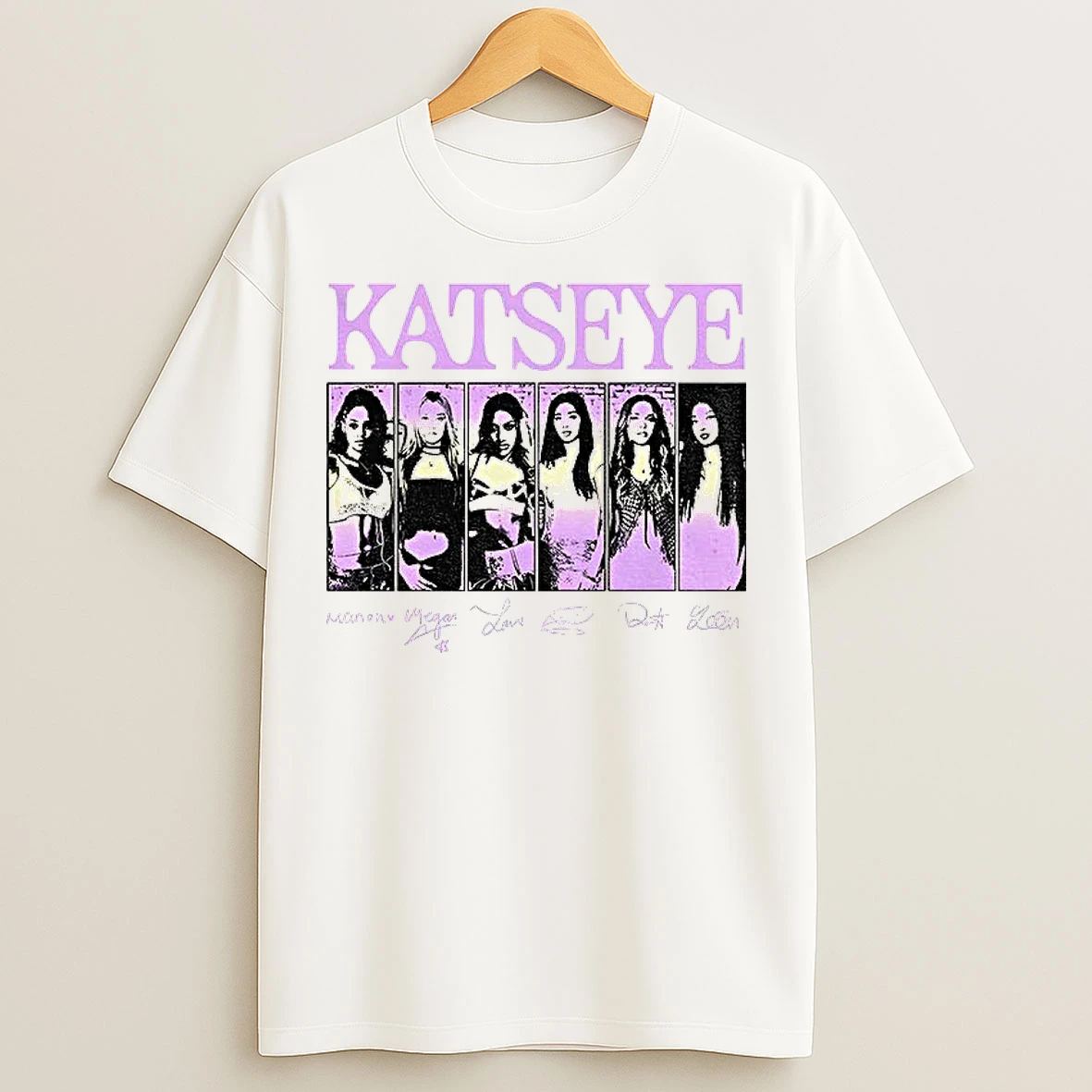 Classic Katseye Beautiful Chaos Kpop Tour Signatures T Shirts