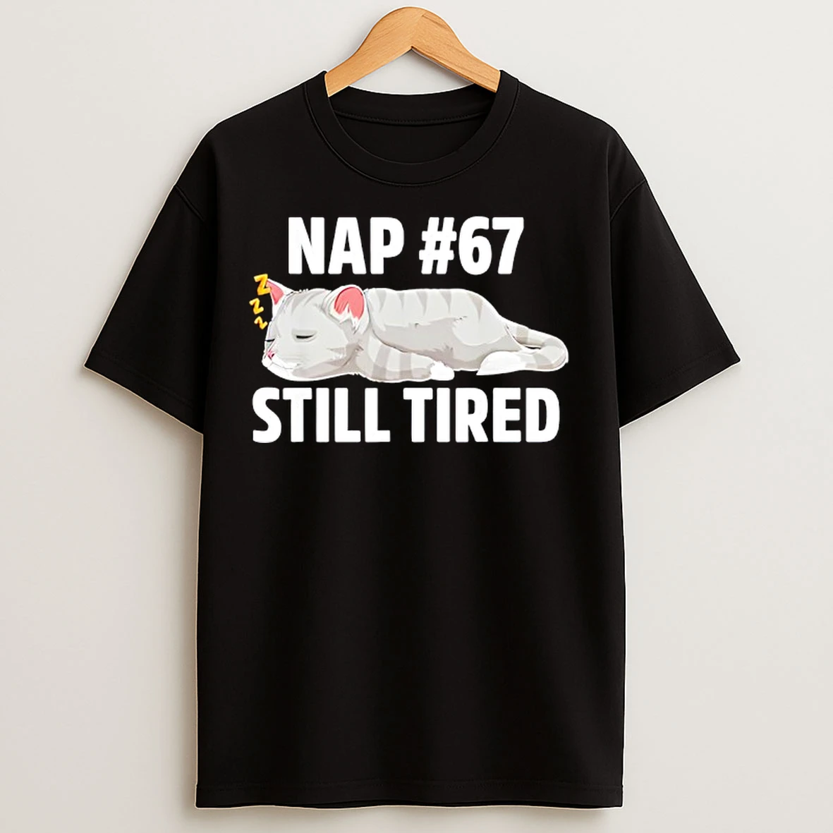 Classic Kawaii Anime Cat Nap 67 Quote 6 7 Meme Graphic T Shirts