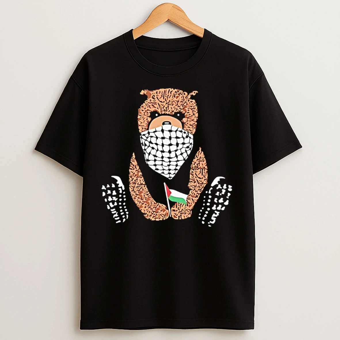 Classic Keffiyeh Bear Pali Bear Palestine Flag T Shirts