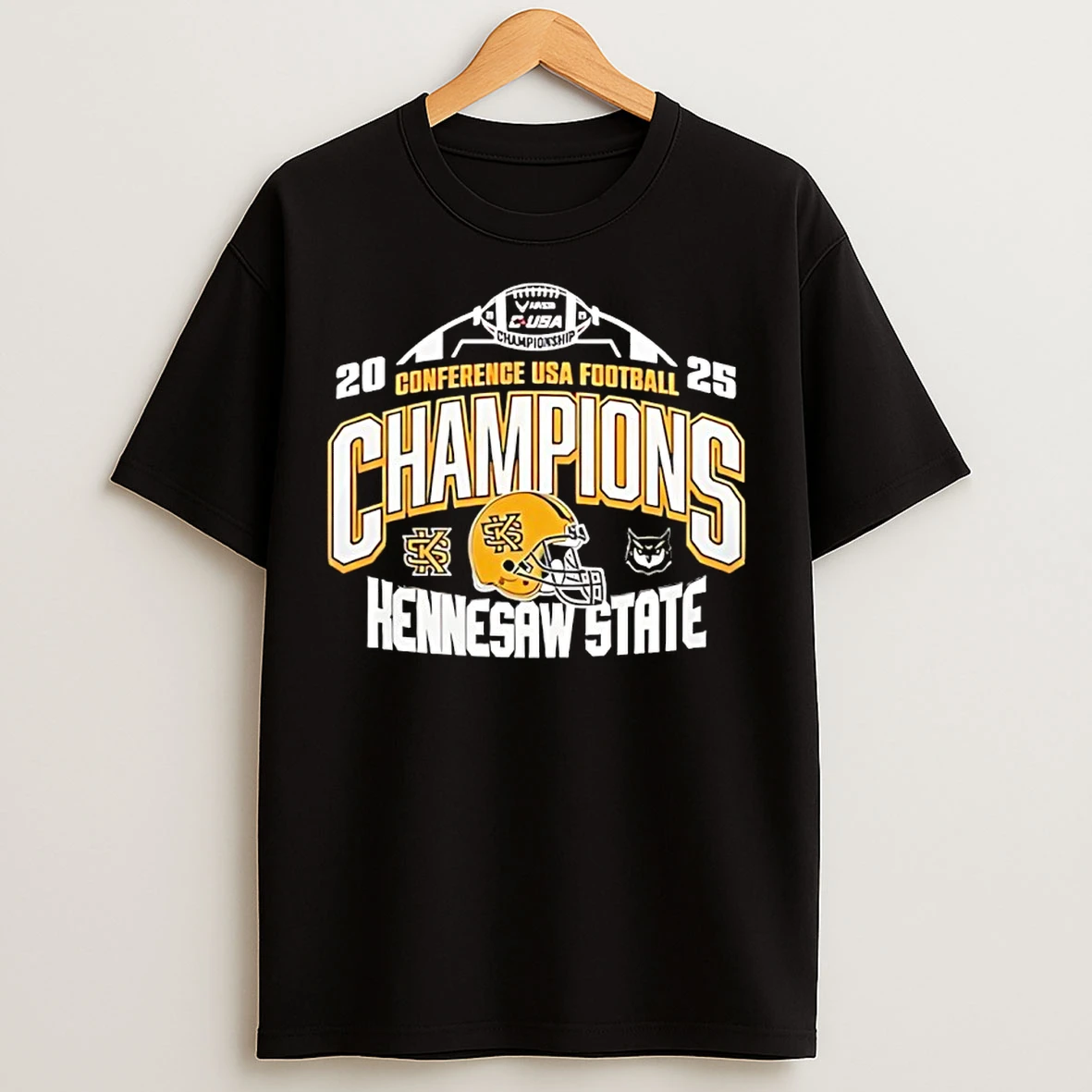 Classic Kennesaw State Owls 2025 Conference Usa Champions 2025 Football T Shirts