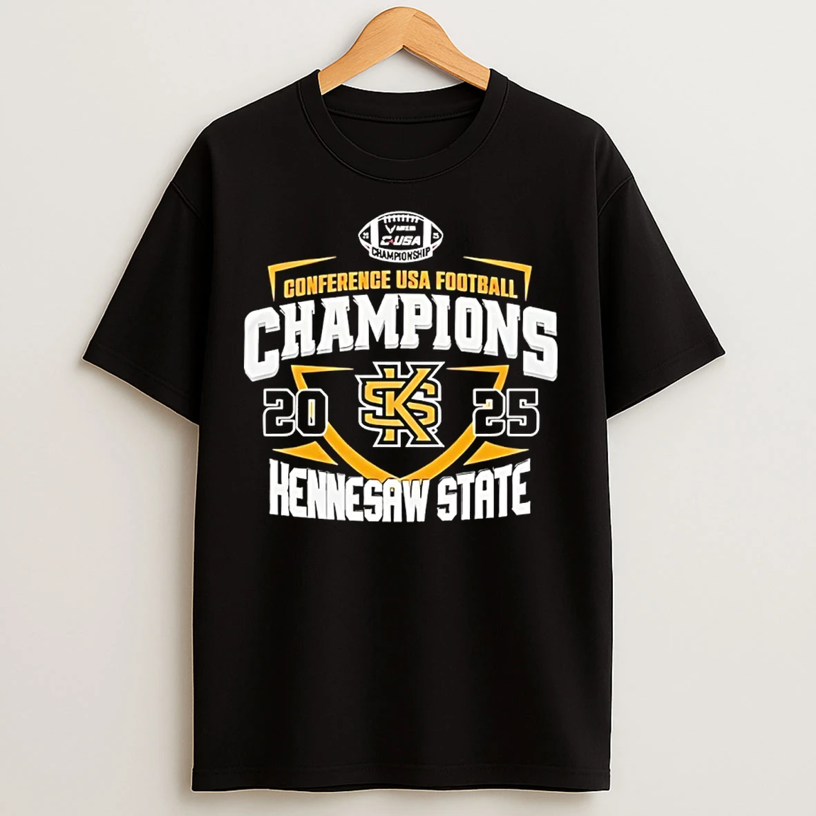 Classic Kennesaw State Owls 2025 Conference Usa Champions 2025 Football Logo T Shirts