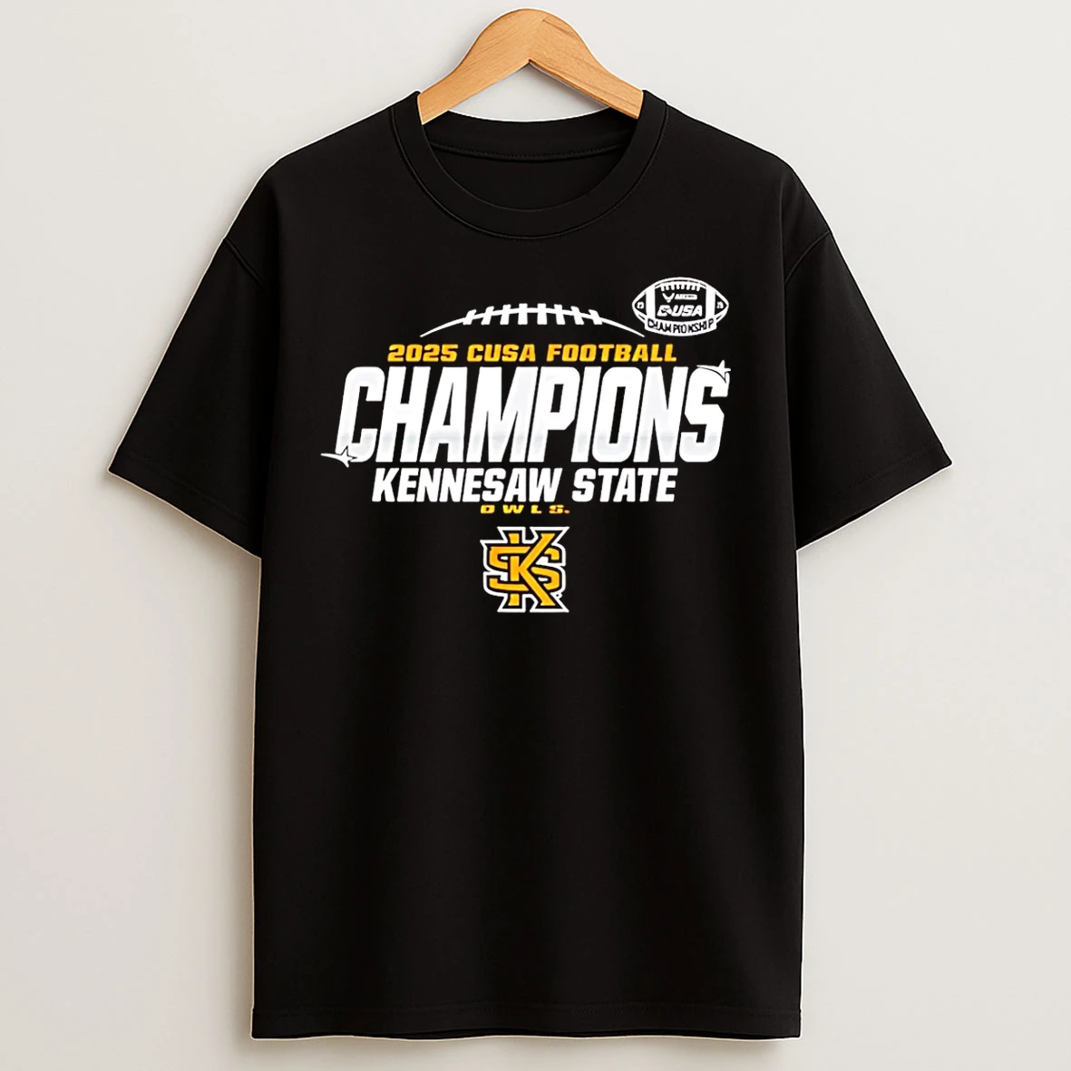 Classic Kennesaw State Owls C Usa Champs 2025 Football Locker Room T Shirts