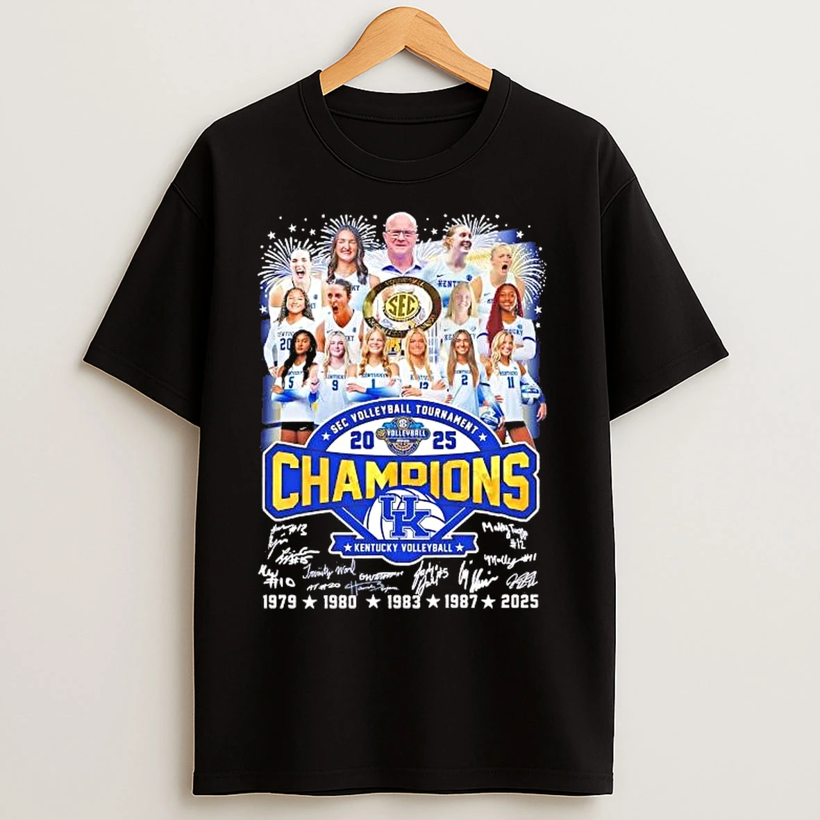 Classic Kentucky Wildcats 2025 Sec 5x Volleyball Tournament Champions T Shirts
