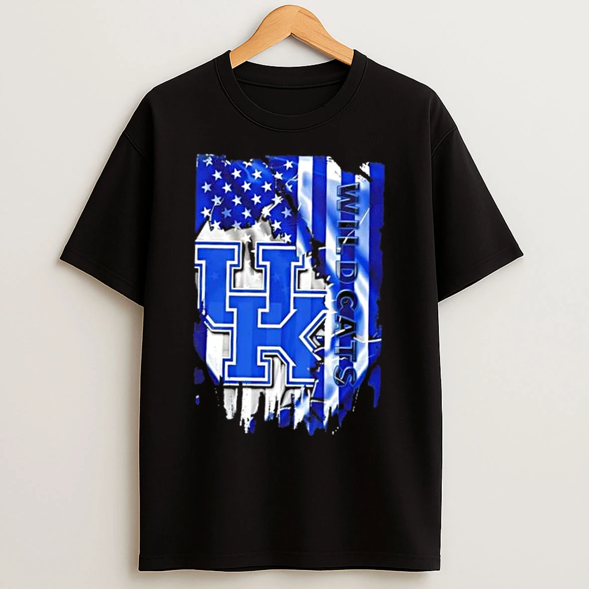 Classic Kentucky Wildcats Football X American Flag T Shirts