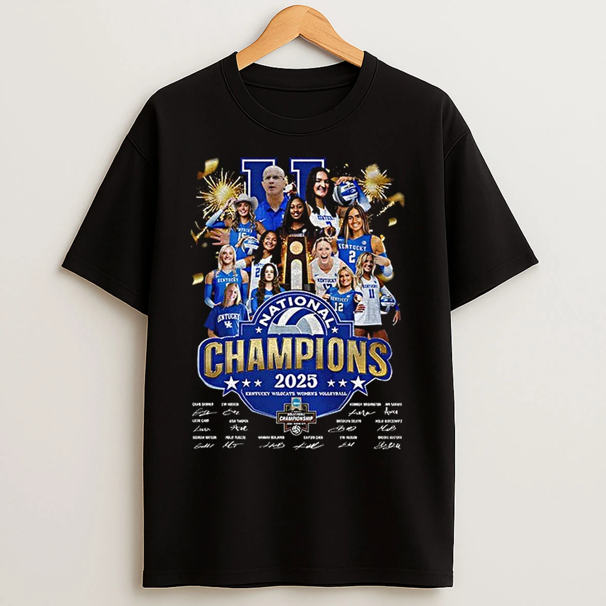 Classic Kentucky Wildcats Womens Volleyball 2025 National Champions Signatures T Shirts