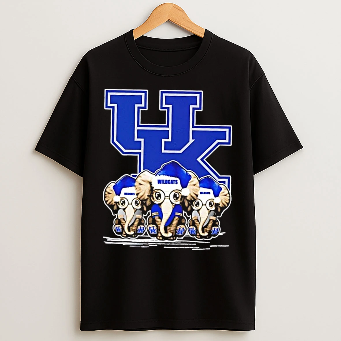 Classic Kentucky Wildcats X Elephants Santa Hat Merry Christmas T Shirts